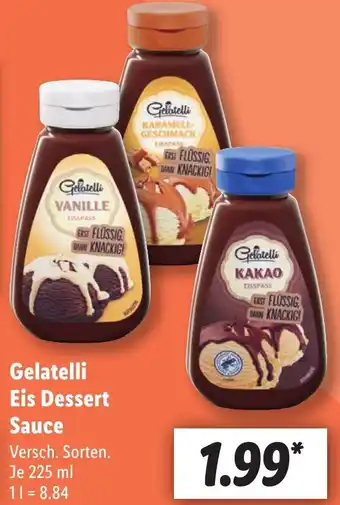 Lidl Gelatelli Eis Dessert Sauce 225 ml Angebot