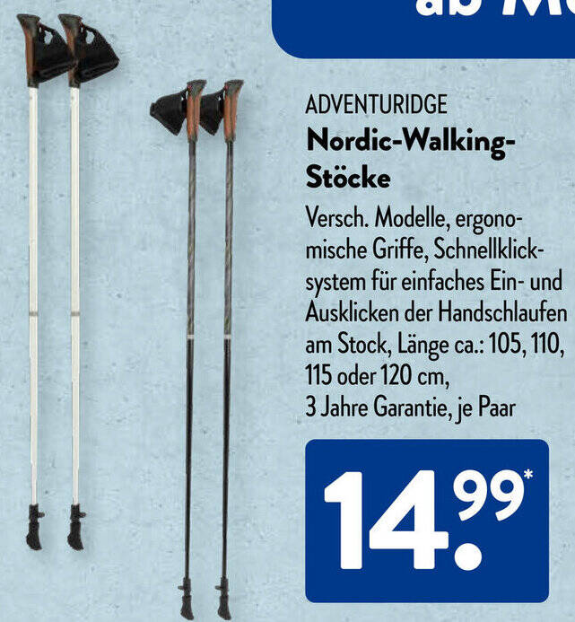 ADVENTURIDGE NordicWalking Stöcke Angebot bei Aldi Süd