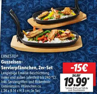 Lidl ERNESTO Gusseisen Servierpfännchen, 2er-Set Angebot