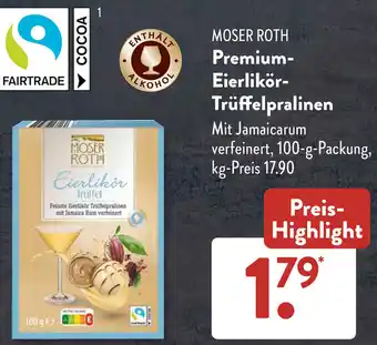 Aldi Süd MOSER ROTH Premium Eierlikör Trüffelpralinen 100 g Packung Angebot