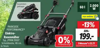 Lidl PARKSIDE PERFORMANCE Elektro Rasenmäher „PPRM 2000" Angebot