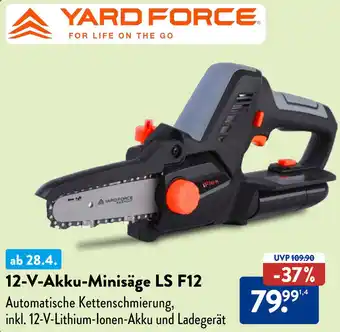 Aldi Süd YARD FORCE 12-V-Akku-Minisäge LS F12 Angebot