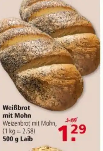 Multi Markt Weißbrot mit Mohn 500g Angebot