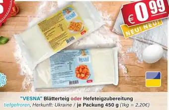 LEDO "VESNA" Blätterteig oder Hefeteigzubereitung 450 g Angebot