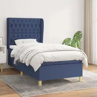 ManoMano Boxspringbett mit Matratze, Schlafzimmerbett, Hotelbett, Polsterbett Blau 100x200 cm Stoff JSHD711549 Maisonchic Angebot