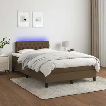 ManoMano Boxspringbett mit Matratze & led, Schlafzimmerbett, Hotelbett, Polsterbett Dunkelbraun 120x200 cm Stoff JSHD803235 Maisonchic Angebot