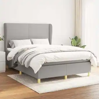 ManoMano Boxspringbett mit Matratze Bett für Erwachsene Schlafzimmerbett Bett für Erwachsene Schlafzimmerbett Hellgrau 140x190 cm Stof Angebot