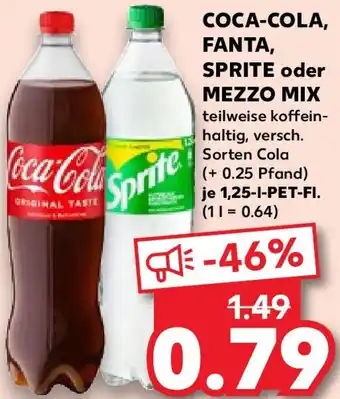 Kaufland COCA-COLA, FANTA, SPRITE oder MEZZO MIX 1,25 L Angebot