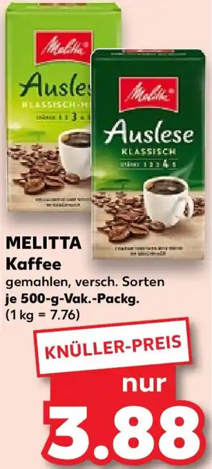 Kaufland MELITTA Kaffee 500 g Vak. Packg. Angebot