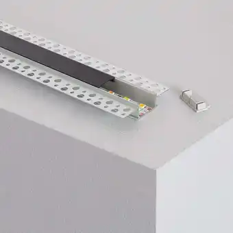 ManoMano Aluminiumprofil für Gipseinbau 2m für Doppelte LED-Streifen 2000 mm Milchweisse Abdeckung Angebot