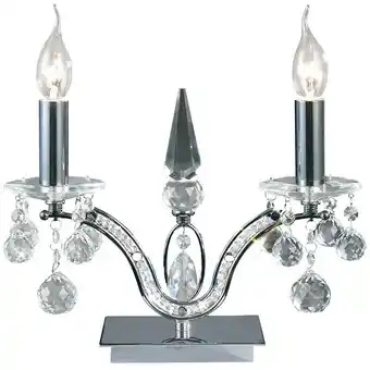 ManoMano Inspired Diyas - Tara - Tischlampe 2 Licht poliert Chrom, Kristall Angebot