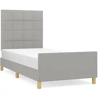 ManoMano Bettgestell für Erwachsenenbett,Bettrahmen Metallbett mit Kopfteil,Schlafzimmerbett Hellgrau 90x200 cm Stoff -Maison 72528 -  Angebot