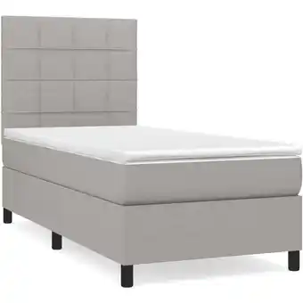 ManoMano Bettrahmen Einzelbett,Bettgestell und Polsterbett,Boxspringbett mit Matratze Hellgrau 90x190 cm Stoff Bonnevie 51755 - Grau Angebot