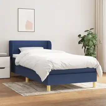 ManoMano Boxspringbett mit Matratze Bett für Erwachsene Schlafzimmerbett Bett für Erwachsene Schlafzimmerbett Blau 100x200 cm Stoff NG Angebot