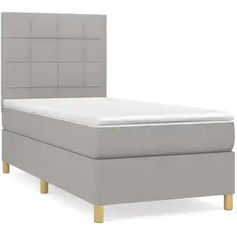 ManoMano Bettgestell mit Matratze,Betten für Erwachsene,Boxspringbett,Schlafzimmerbett Hellgrau 90x200 cm Stoff -Maison 52516 - Grau Angebot