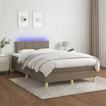 ManoMano Boxspringbett mit Matratze & LED,Schlafzimmerbett,Polsterbett,Hotellbett Taupe 120x200 cm Stoff XJYX18238 Maisonchic Angebot