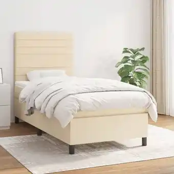 ManoMano Boxspringbett,Schlafzimmerbett mit Matratze Creme 100x200 cm Stoff vidaXL14781 Angebot