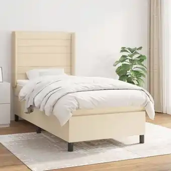 ManoMano Boxspringbett,Schlafzimmerbett mit Matratze Creme 100x200 cm Stoff vidaXL66551 Angebot