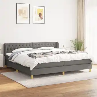 ManoMano Boxspringbett mit Matratze, Schlafzimmerbett, Hotelbett, Polsterbett Dunkelgrau 200x200 cm Stoff JSHD633788 Maisonchic Angebot