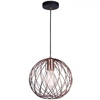 ManoMano Pendelleuchte Eriberto in Kupfer und Schwarz E27 250mm - brown - Nova Luce Angebot