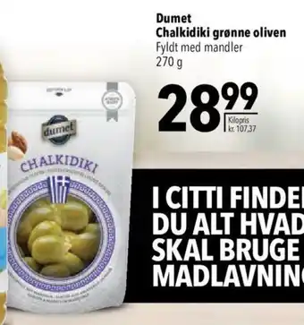 CITTI Markt Dumet Chalkidiki grønne oliven Fyldt med mandler 270 g Angebot