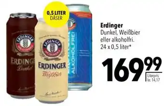 CITTI Markt Erdinger Dunkel, Weißbier eller alkoholfri. 24 x 0,5 liter Angebot