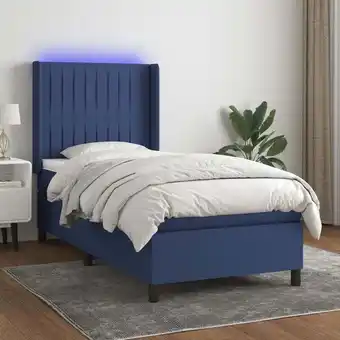 ManoMano Boxspringbett mit Matratze & led Blau 90x190 cm Stoff Vidaxl Blau Angebot