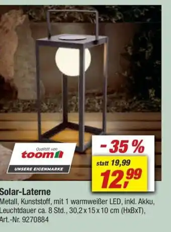 toom Baumarkt Solar-Laterne Angebot