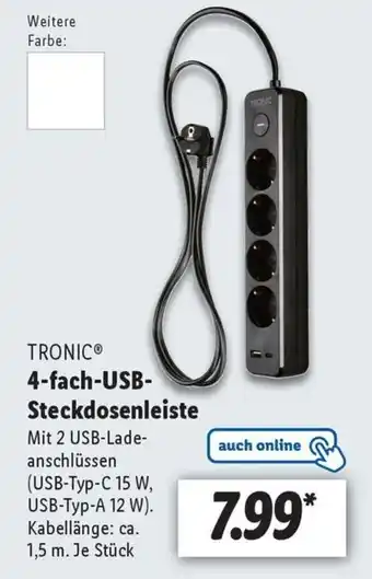 Lidl TRONIC 4-fach-USB- Steckdosenleiste Angebot