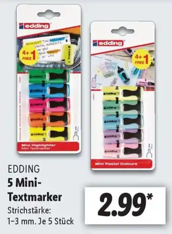 Lidl EDDING 5 Mini- Textmarker : Angebot