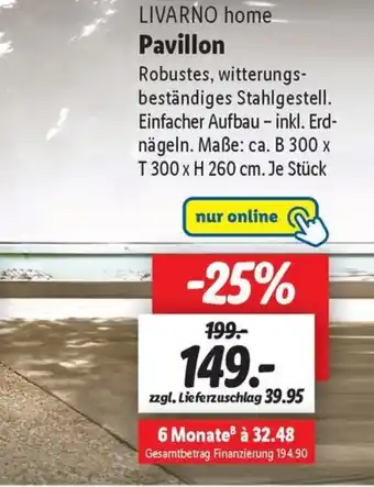 Lidl LIVARNO home Pavillon Angebot