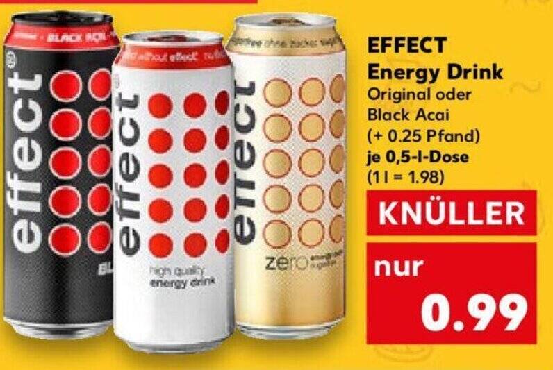EFFECT Energy Drink Original oder Black Acai 0,5 l Dose Angebot bei