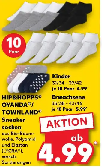 Kaufland HIP&HOPPS OYANDA/ TOWNLAND Sneaker socken Angebot