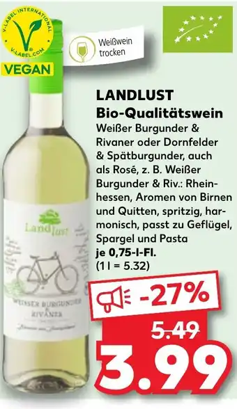 Kaufland LANDLUST Bio-Qualitätswein Angebot