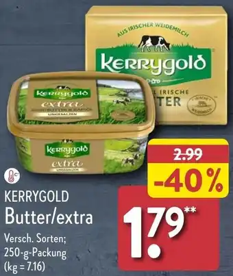 Aldi Nord KERRYGOLD Butter/extra 250 g Packung Angebot