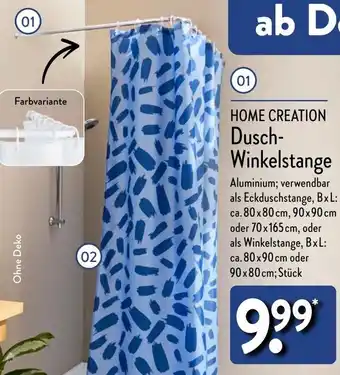 Aldi Nord HOME CREATION Dusch Winkelstange Angebot