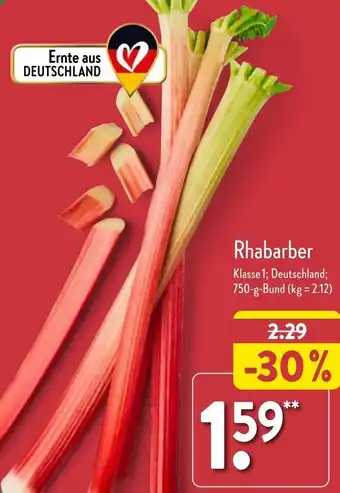 Aldi Nord Rhabarber 750 g Bund Angebot