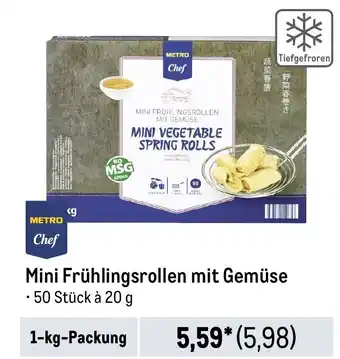 METRO METRO Chef Mini Frühlingsrollen mit Gemüse 1-kg-Packung Angebot