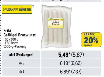 METRO Friki Geflügel Bratwurst 1000-g-Packung Angebot