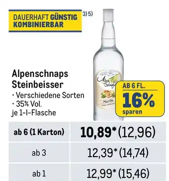 METRO Alpenschnaps Steinbeisser je 1-I-Flasche Angebot