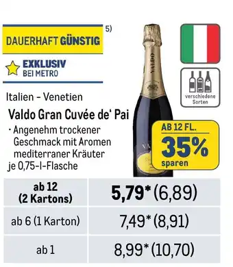 METRO Valdo Gran Cuvée de' Pai je 0,75-1-Flasche Angebot