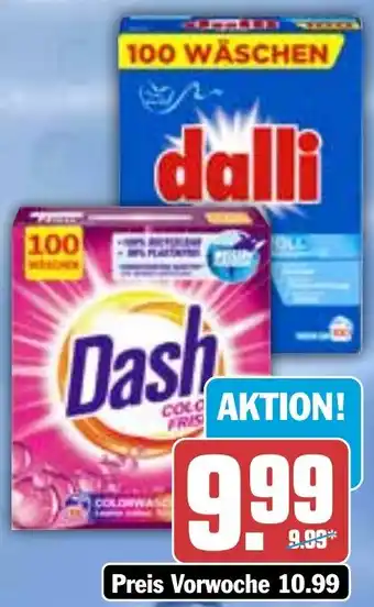 Hit Dash oder Dalli Waschmittel 100 Waschladungen Angebot