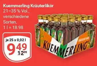 Globus Kuemmerling Kräuterlikör 25 x 0,02 l Angebot