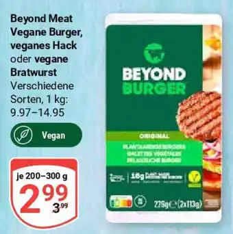 Globus Beyond Meat Vegane Burger, veganes Hack oder vegane Bratwurst 200-300 g Angebot