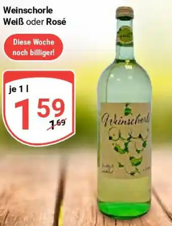 Globus Weinschorle Weiß oder Rosé 1 l Angebot