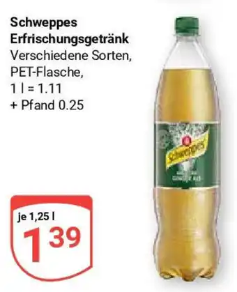 Globus Schweppes Erfrischungsgetränk 1,25 l Angebot