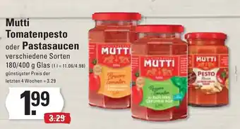 Meyer's Frischemarkt Mutti Tomatenpesto oder Pastasaucen 180/400g Angebot