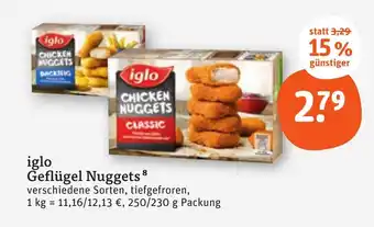 tegut iglo Geflügel Nuggets 250/230 g Packung Angebot