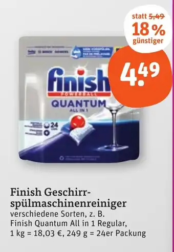 tegut Finish Geschirr- spülmaschinenreiniger 24er Packung Angebot