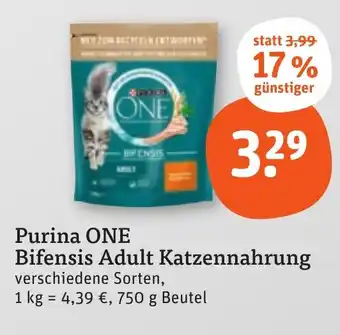 tegut Purina ONE Bifensis Adult Katzennahrung 750 g Beutel Angebot